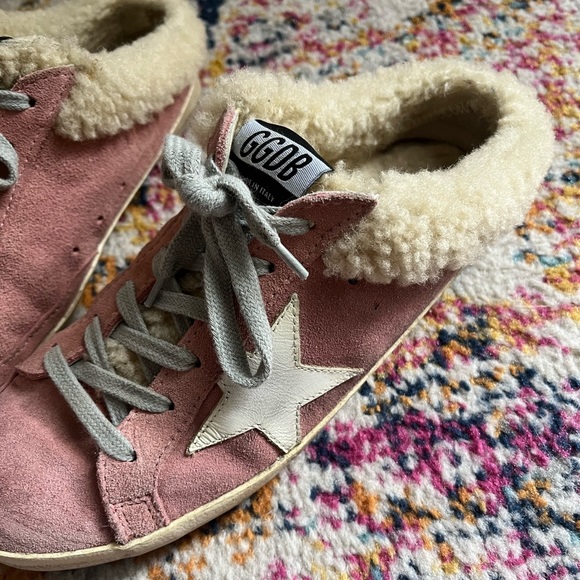 Golden Goose Sherpa Slide On Pink Sneakers - Picture 2 of 8